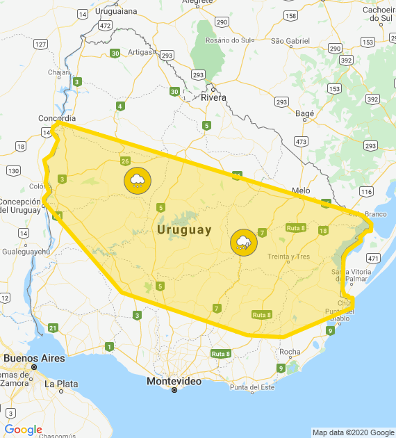 09.01.2020 Alerta amarilla vigente para varias localidades del departamento
