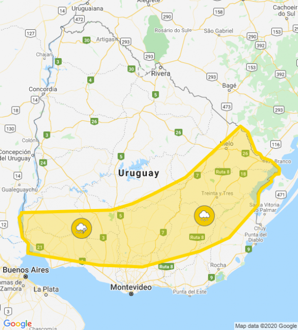 20.01.2020 Pirarajá bajo alerta amarilla por parte de INUMET