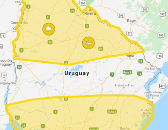 22.05.2020 Alerta amarilla de INUMET afecta Pirarajá
