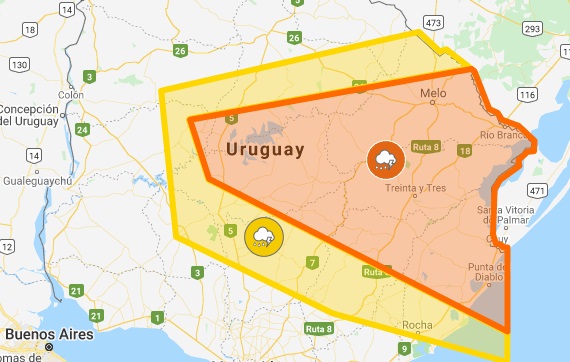01.10.2020 Alerta naranja para gran parte de la región del departamento
