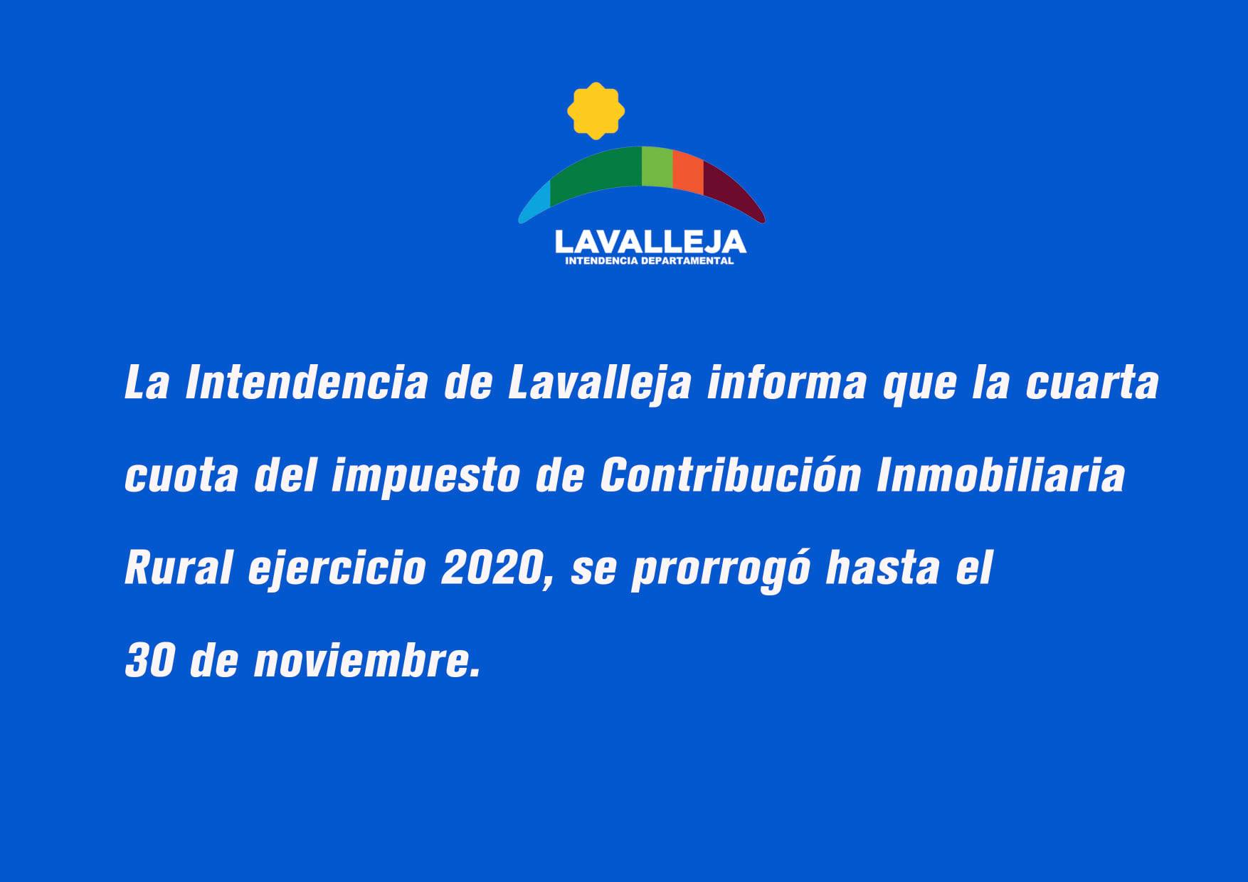 25.11.2020 Prórroga en la fecha de vencimiento de la Contribución Inmobiliaria Rural