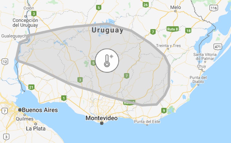 14.06.2021 INUMET emitió aviso por ola de frío