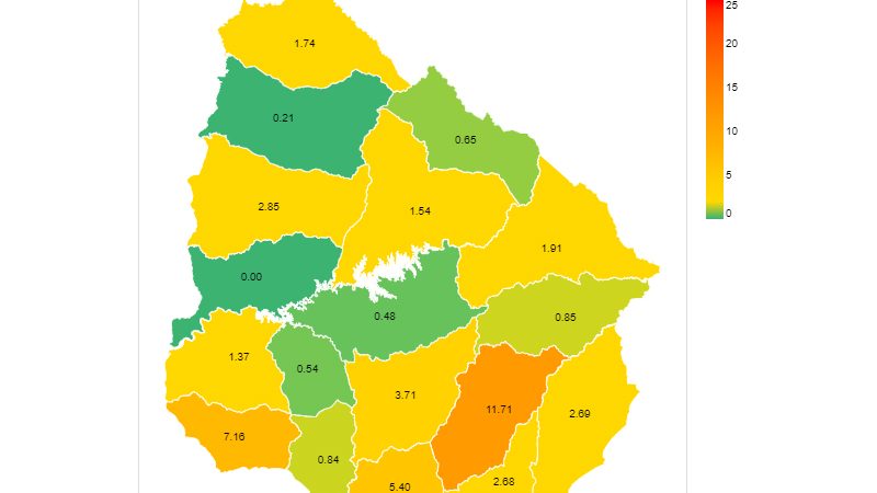 26.10.2021 Lavalleja volvió al índice naranja de Harvard.