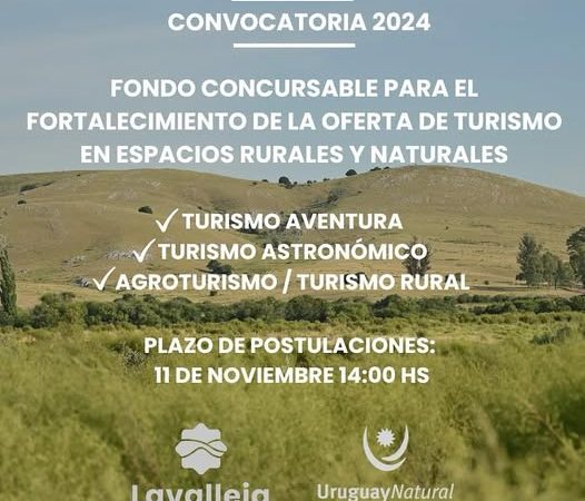 Convocatoria Abierta para Operadores Turísticos de Lavalleja al Fondo Concursable de Turismo Rural y Natural
