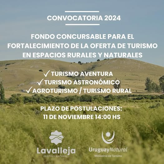 Convocatoria Abierta para Operadores Turísticos de Lavalleja al Fondo Concursable de Turismo Rural y Natural