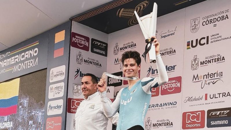 Eric Fagúndez logró una ajustada medalla de bronce para Uruguay en la contrarreloj del Panamericano de Ruta de Montería, Colombia