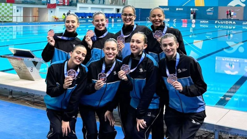 El equipo de natación artística de Uruguay ganó medalla de bronce en el Panamericano de Santiago al ritmo de Mamma Mia! de Abba