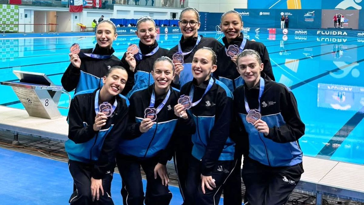El equipo de natación artística de Uruguay ganó medalla de bronce en el Panamericano de Santiago al ritmo de Mamma Mia! de Abba